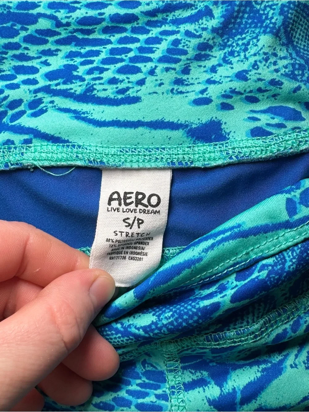 Aeropostale Blue and Teal Patterned Leggings